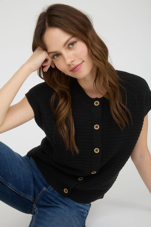 KNIT CARDIGAN VEST